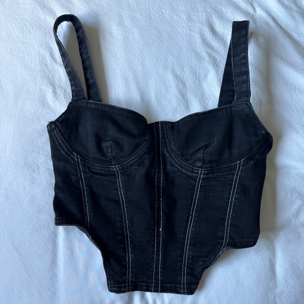 Zara Denim Bustier top